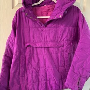 Purple Quilted Hooded Jacket